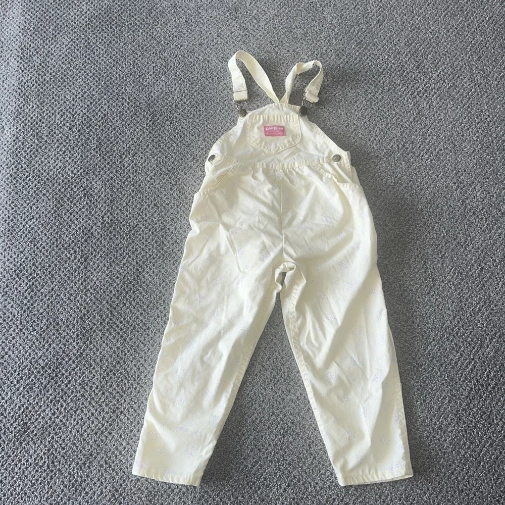 Vintage Oshkosh Light Weight Yellow Floral Overalls.‎ Size 5